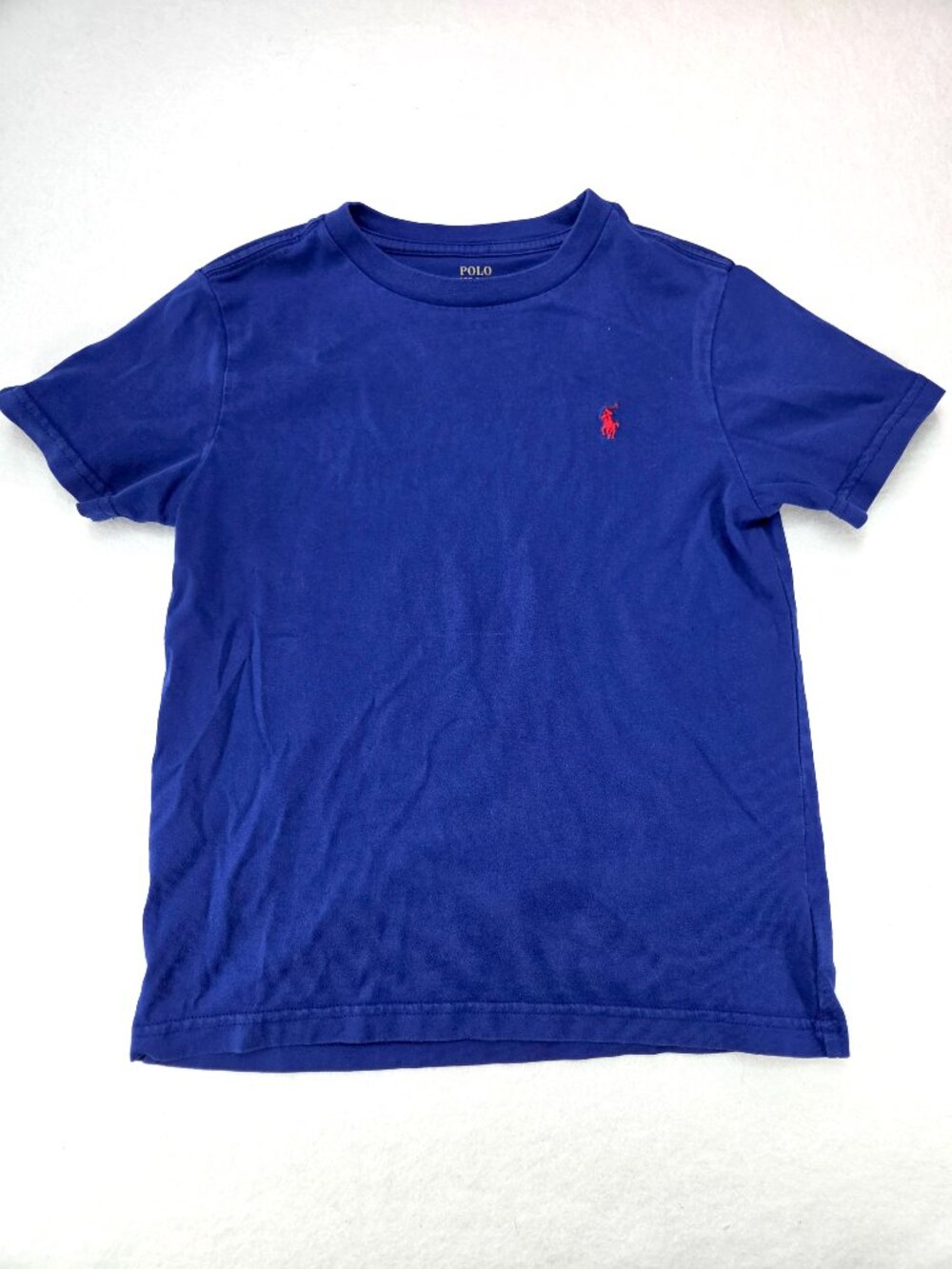 Polo Ralph Lauren Boys Size 6 Royal Blue T-Shirt Red Pony Logo Cotton